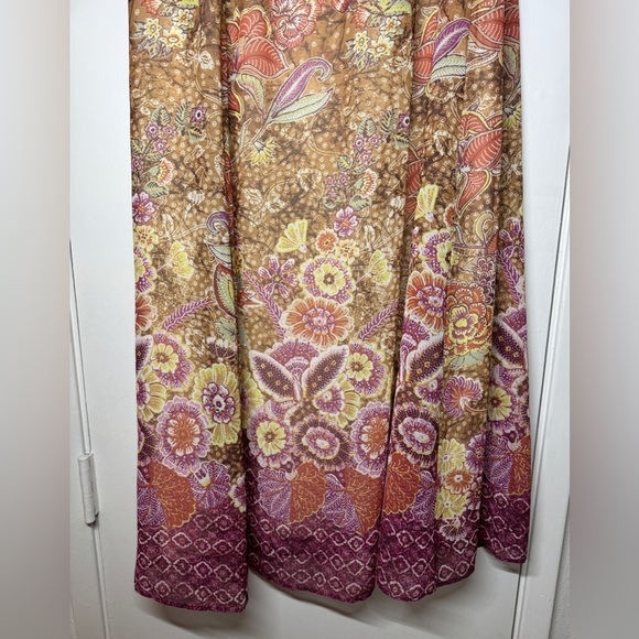 Chico’s Chiffon Floral Brown Purple Maxi Skirt Size 0 (US 4-6) - Picture 10 of 13